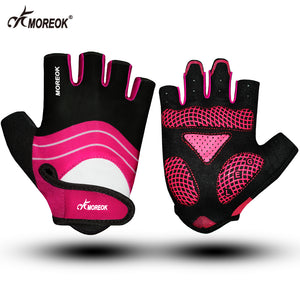 MOREOK Cycling Gloves Half Finger Bike Gloves 5MM SBR Pad Road Bicycle Gloves Shock-absorbing Mountain Bike Gloves for Women Men