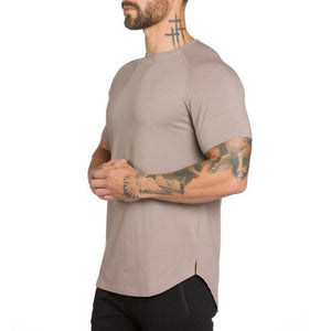 New Brand Gym Shirt Sport T Shirt Men Cotton Short Sleeve Running Shirt Men Workout Training Tees Fitness Tops Rashgard T-shirt