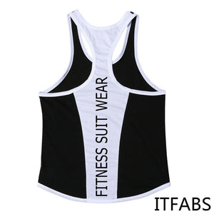 Fashion Casual Loose Letter Print Gym Quick Dry Vest Sports Breathable Clothing Slim Fit Running T-shirts Clothes