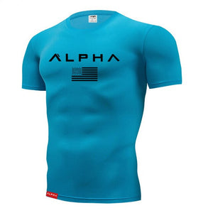 2019 Men's compression running T-shirt men jogging gym t shirt quick dry tight t-shirt mens printing fitness sport T-Shirt S-4XL