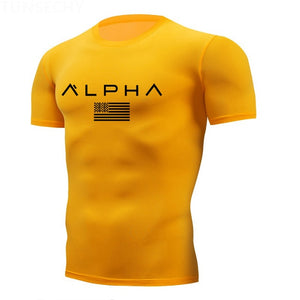 2019 Gym Shirt Sport T Shirt Men Short Sleeve Running Shirt Men Workout Training Tees Fitness Top Sport T-shirt Rashgard