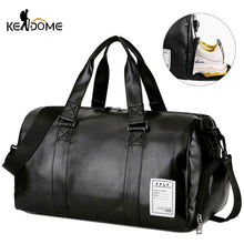 Load image into Gallery viewer, Gym Bag Leather Sports Bags Big Men Training Tas for Shoes Lady Fitness Yoga Travel Luggage Shoulder Black Sac De Sport XA512WD