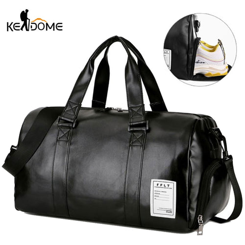 Gym Bag Leather Sports Bags Big Men Training Tas for Shoes Lady Fitness Yoga Travel Luggage Shoulder Black Sac De Sport XA512WD