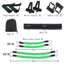 Load image into Gallery viewer, Sports Fitness Resistance Bands Set for Leg and Arm Exercises Boxing Muay Thai Home Gym Bouncing Strength Training Equipment