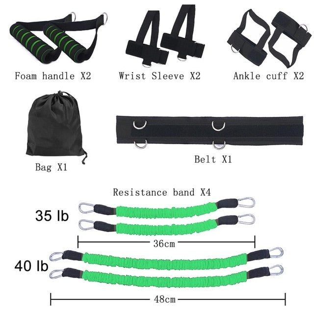 Sports Fitness Resistance Bands Set for Leg and Arm Exercises Boxing Muay Thai Home Gym Bouncing Strength Training Equipment