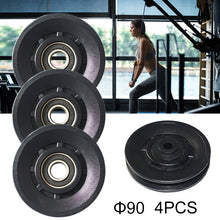 Load image into Gallery viewer, 4 Pcs/Lot Wholesale Universal 70mm/90mm/105mm Diameter Wearproof Nylon Bearing Pulley Wheel Cable Gym Fitness Equipment Part