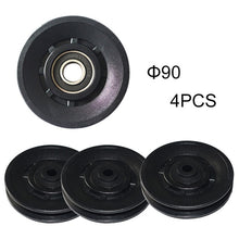 Load image into Gallery viewer, 4 Pcs/Lot Wholesale Universal 70mm/90mm/105mm Diameter Wearproof Nylon Bearing Pulley Wheel Cable Gym Fitness Equipment Part