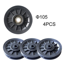 Load image into Gallery viewer, 4 Pcs/Lot Wholesale Universal 70mm/90mm/105mm Diameter Wearproof Nylon Bearing Pulley Wheel Cable Gym Fitness Equipment Part