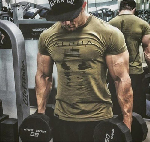 2019 Gym Shirt Sport T Shirt Men Short Sleeve Running Shirt Men Workout Training Tees Fitness Top Sport T-shirt Rashgard