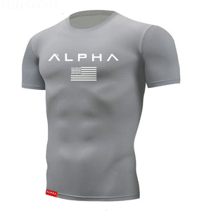 2019 Gym Shirt Sport T Shirt Men Short Sleeve Running Shirt Men Workout Training Tees Fitness Top Sport T-shirt Rashgard