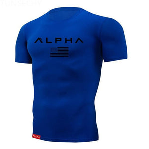 2019 Gym Shirt Sport T Shirt Men Short Sleeve Running Shirt Men Workout Training Tees Fitness Top Sport T-shirt Rashgard